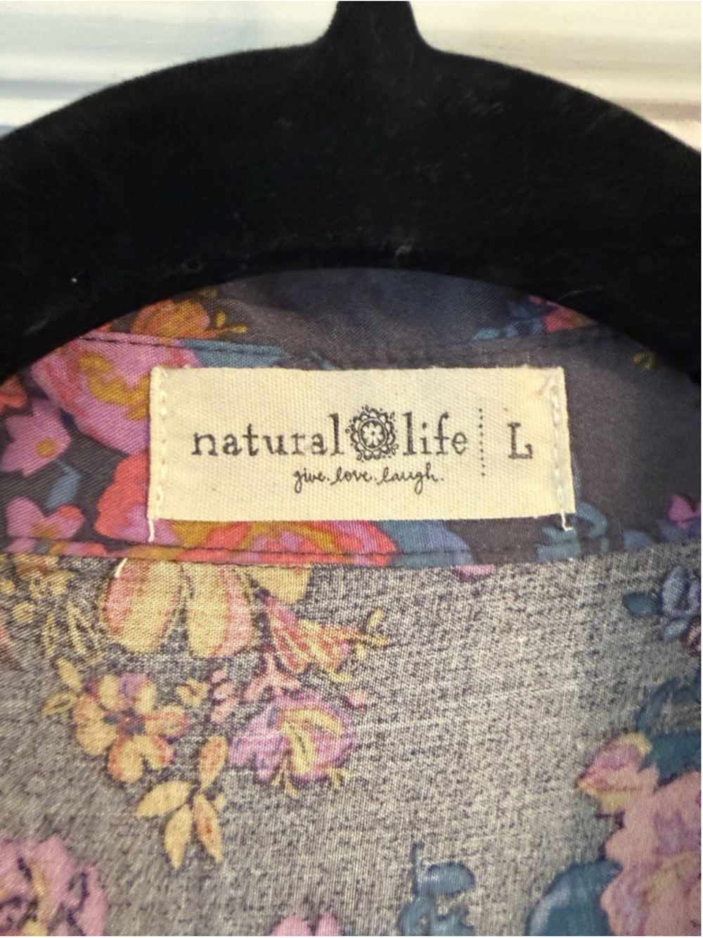 Natural Life Rebecca Floral Boho Midi Dress Sz L Peasant Cottagecore - Picture 4 of 15